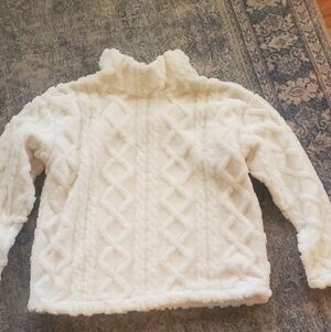 Eddie Bauer Womens Pullover Sherpa Sz Large Preppy Comfort